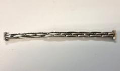1920s silver 'Britannic' expanding watch bracelet with clip on end pieces to fit trench style or ladies fixed lug watches.   Length 120mm, strap fitting 10mm.
