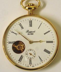 Rapport Pocket Watch Open Face gold plated visible balance