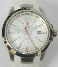 New Swiss Alpine Military Quartz Wristwatch White Strap
