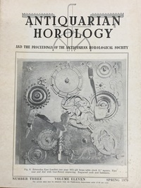 Antiquarian Horology Spring 1979 XI No.3