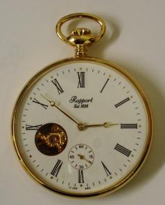 Rapport Pocket Watch Open Face gold plated visible balance